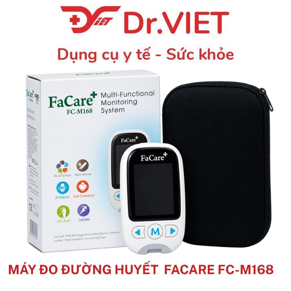 Máy đo đường huyết đa chức năng FaCare FC-M168, đo 5 chỉ số sức khỏe, kết nối Bluetooth, nhỏ gọn