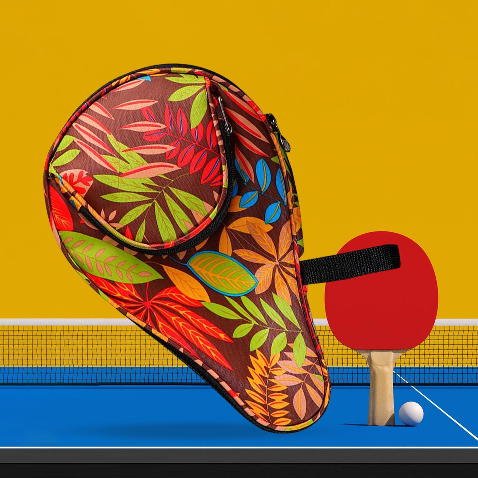 Table Tennis Racket Sleeve Oxford Cloth Wear Resistant Sturdy Zipper Drop Resistant Scratch Resistant Holder Paddle Case for Adult