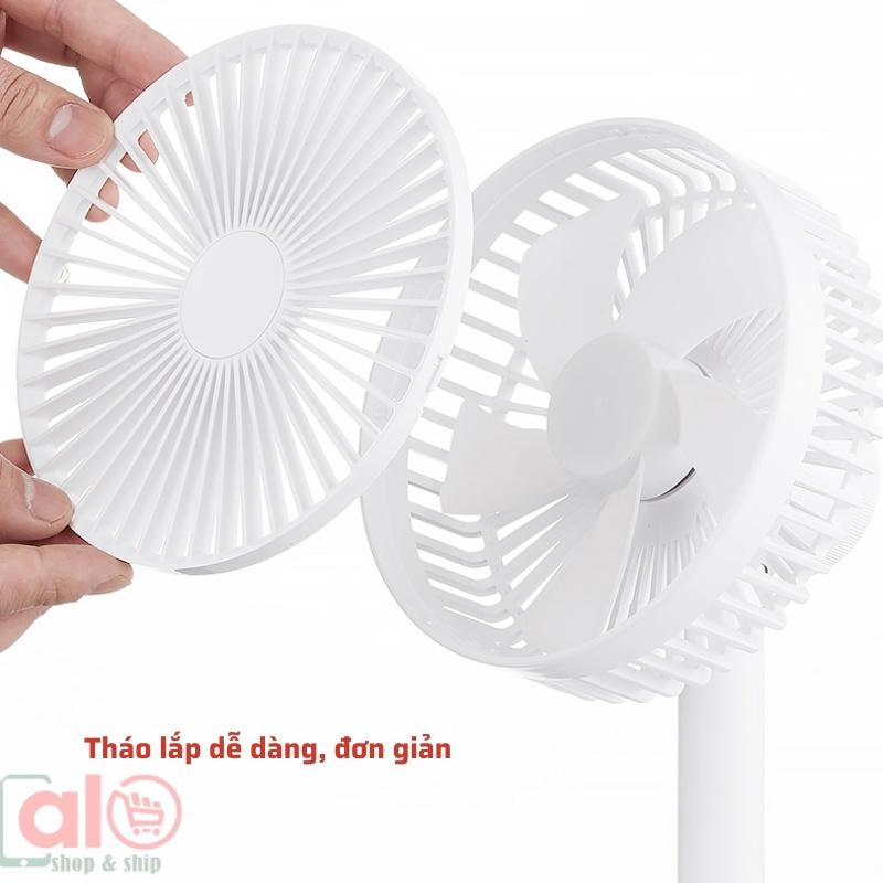 Quạt Mini Tích Điện Để Bàn Pin Siêu Bền 10000mA = 64h Xông Tinh Dầu Tự Động Quay Trái Phải đường kính 16cm