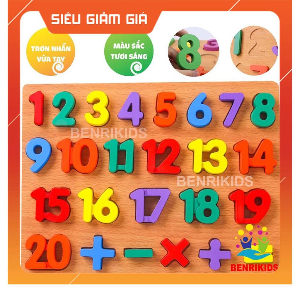 Bảng Chữ Số Gỗ HCM Đồ Chơi Gỗ,Bảng Chữ Số Nổi Bằng Gỗ Cho Bé Học Số và Phép tính.