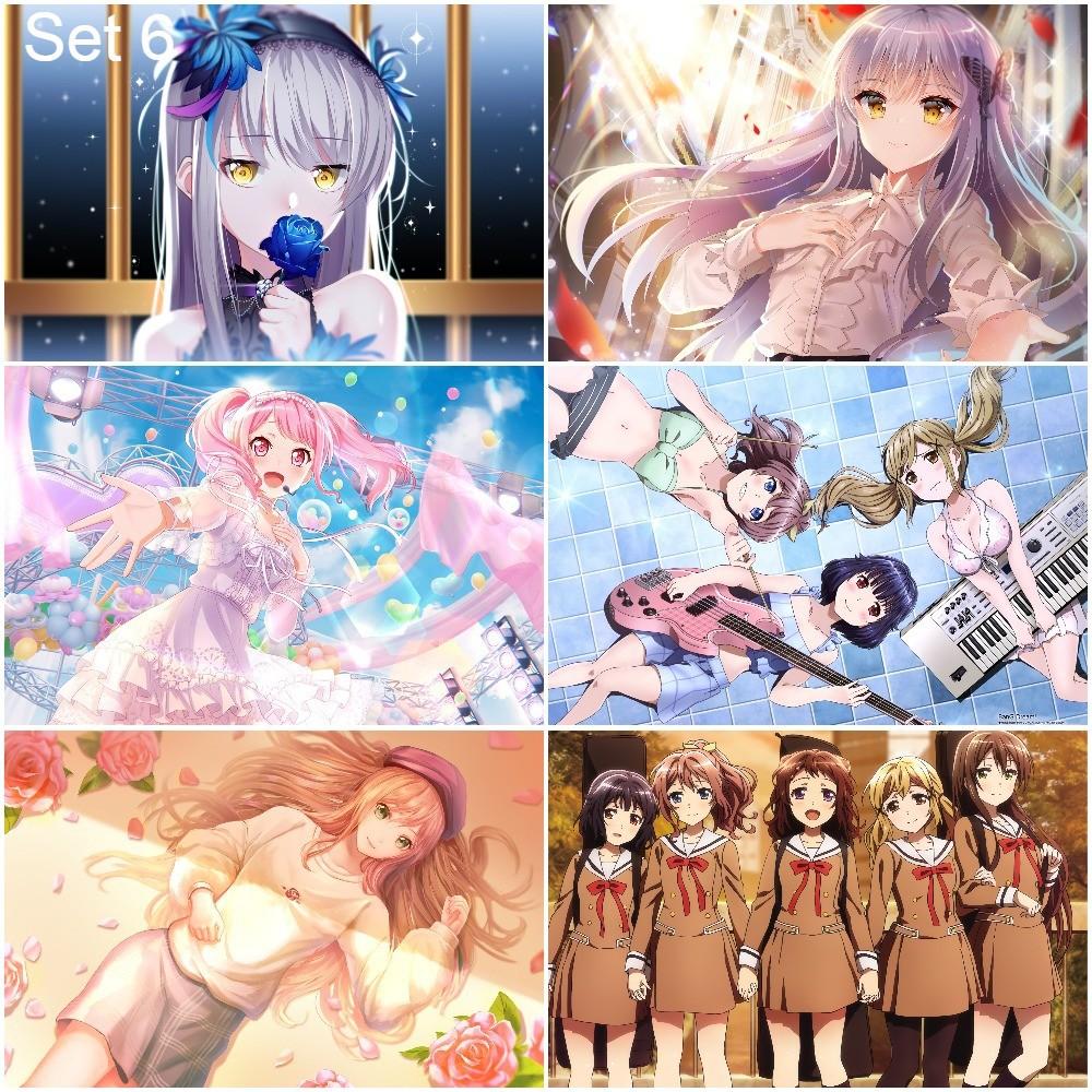 Bộ 6 Poster BanG Dream! Bandori - A3,A4,A5