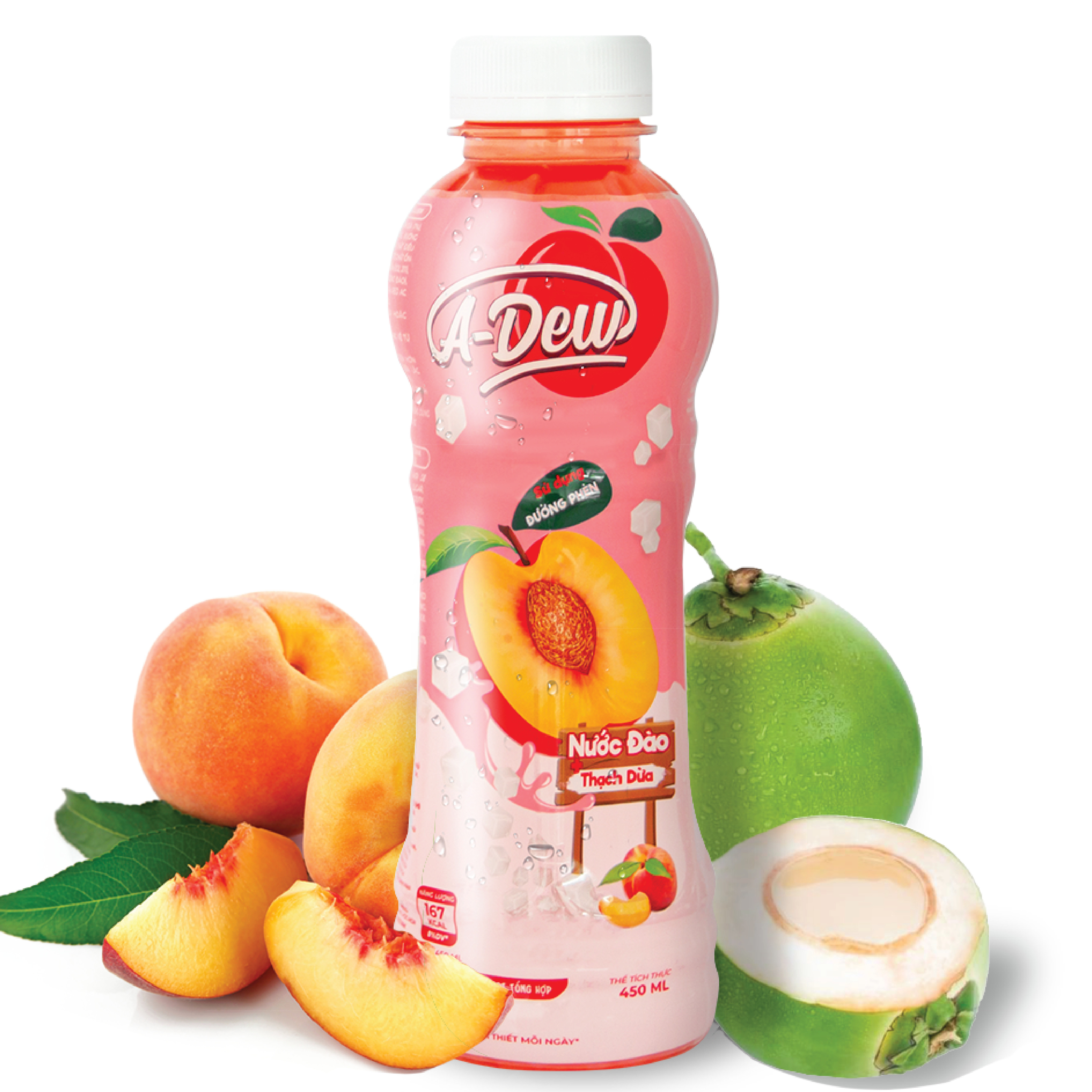 Nước Đào Thạch Dừa A Dew Chai 450ml - Thùng 24 Chai