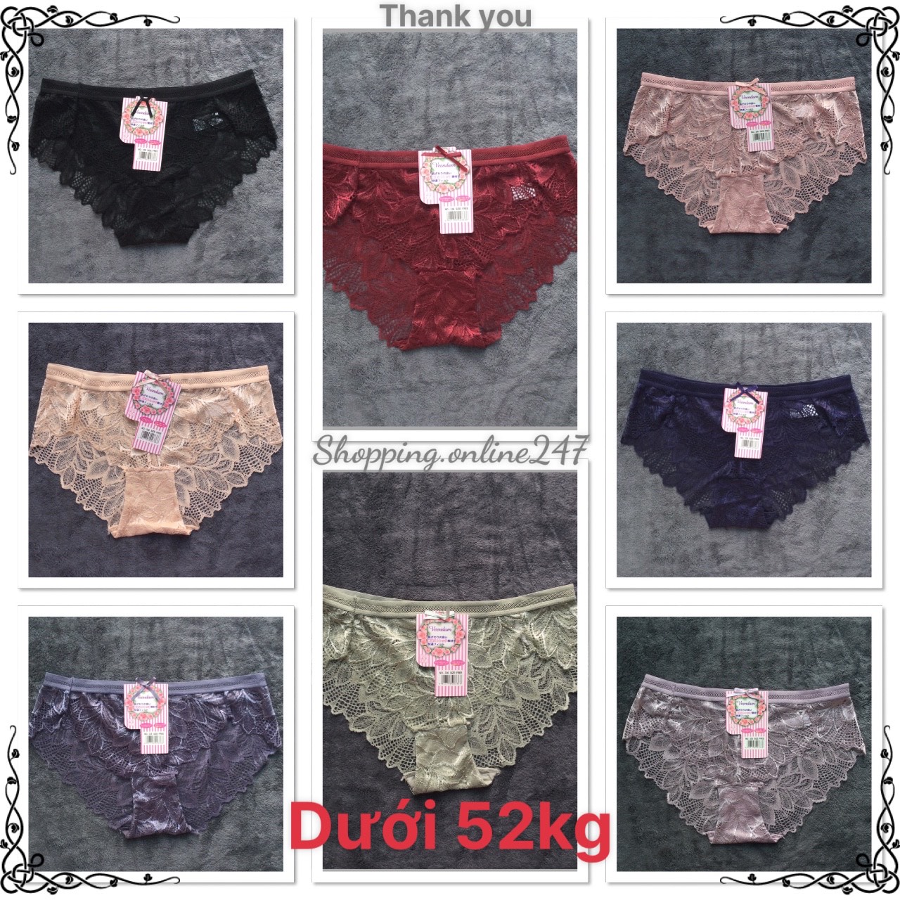 Combo 5 quần lót nữ Ren thiết kế họa tiết ren xuyên thấu gợi cảm - mềm mại - nhiều màu - 40 đến 55 kg