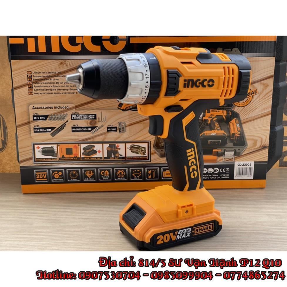 Máy khoan vặn siết vít dùng pin sạc 20V INGCO CDLI2003