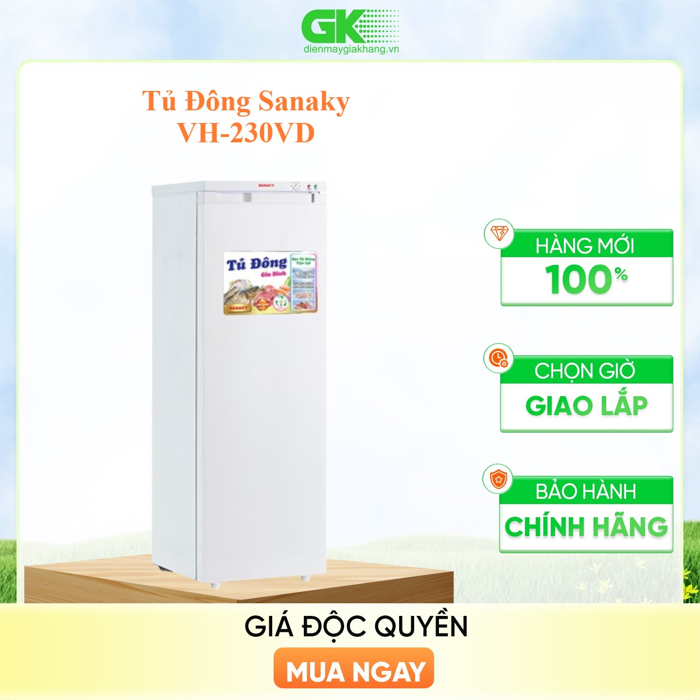 Tủ đông Sanaky 213 lít VH-230VD - Hàng Chính Hãng - Chỉ Giao Hồ Chí Minh