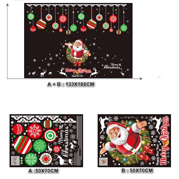 COMBO DÁN TƯỜNG NOEL - Ông già Noel kết hợp Rèm Xanh Đỏ