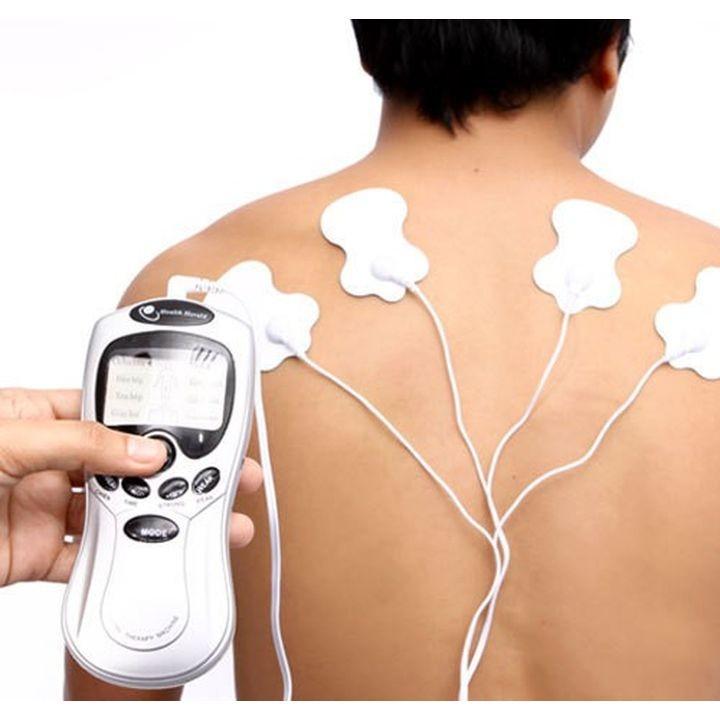Máy mát xa xung điện trị liệu 4 miếng dán Trắng - Máy cầm tay trị liệu 4 miếng dán - Yumeshop94