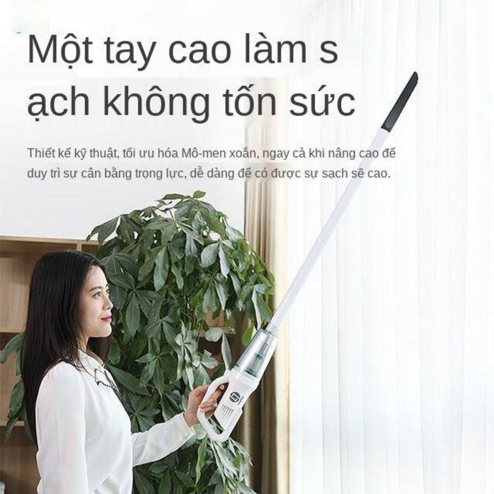 Máy hút bụi cầm tay không dây LONGTIME VC1200 lực hút 12000Pa pin khỏe hút giường nệm sofa ô tô có lõi lọc hepa cao cấp - Hàng Chính Hãng