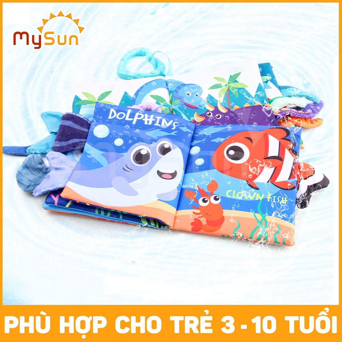 Sách vải song ngữ, đồ chơi giáo dục sớm cho bé sơ sinh, trẻ em mầm non 1 2 3 4 5 tuổi MySun