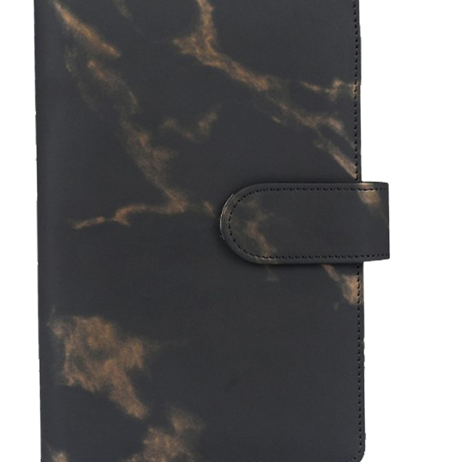 6 Rings A6 Notebook Binder Paper PU Leather Transparent Pockets with Zipper Envelopes
