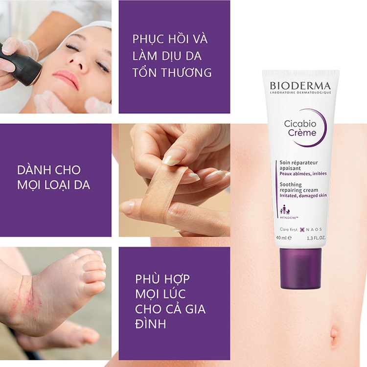 Kem Dưỡng Phục Hồi Da Tổn Thương BIODERMA Cicabio Crème (40ml) - Tặng Móc Khóa