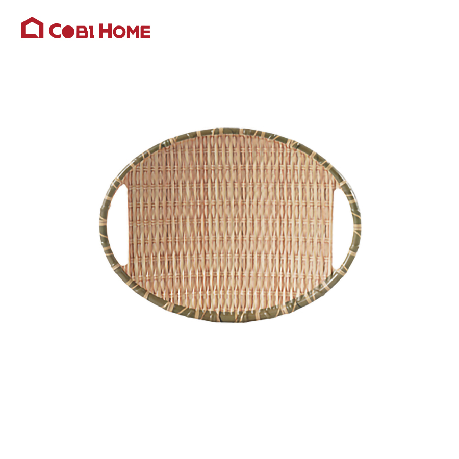 Đĩa ovan giả mây tre đan bằng melamine