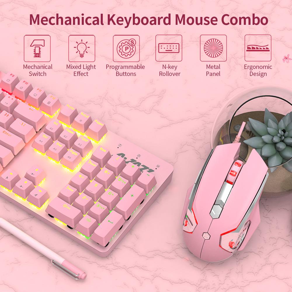Bộ bàn phím cơ Ajazz chơi game có dây USB