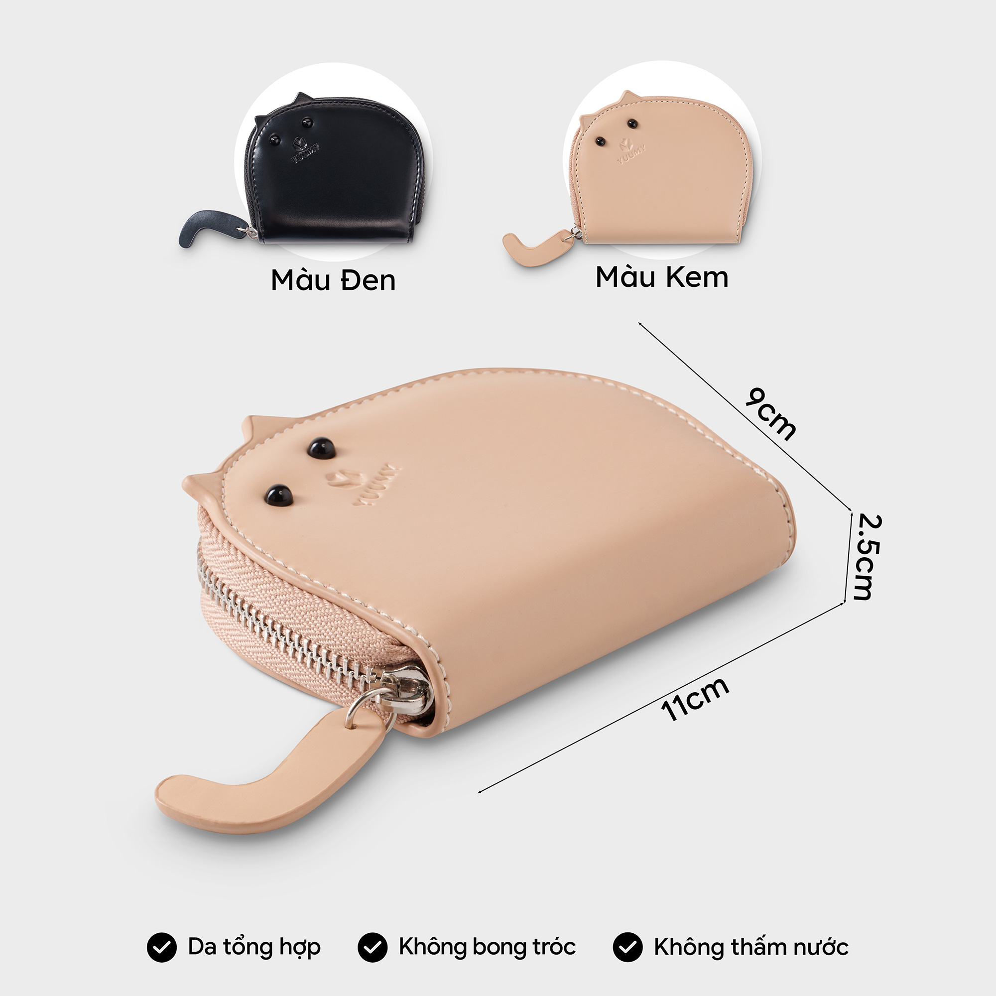 Ví Yuumy ( Thời trang nữ mặt mèo cute mini - Ví da Smooth YV113 )