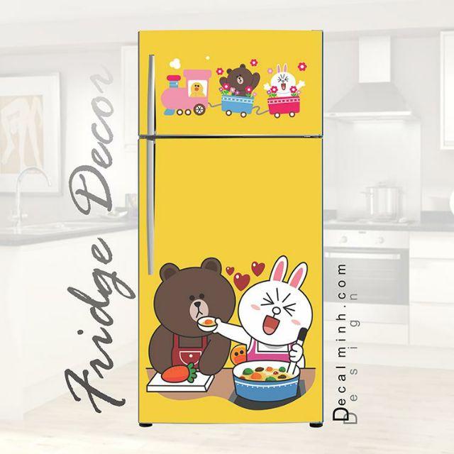 Decal 3D dán Cửa Tủ Lạnh chống thấm cao cấp