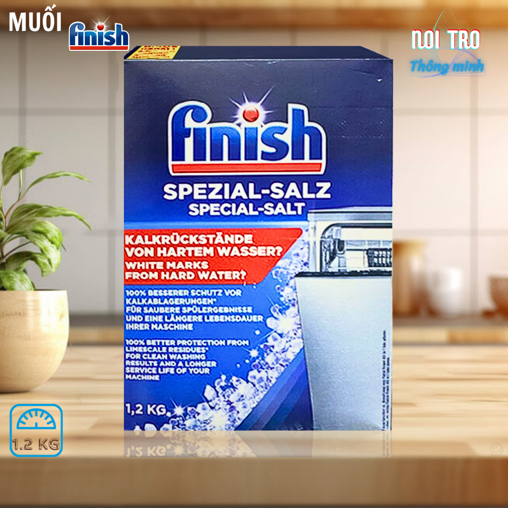 Muối rửa bát Finish 3kg làm mềm nước trong máy rửa bát, muối finish 1.2kg, muối rửa chén finish 1.5kg , muoi rua bat finish salt 3kg