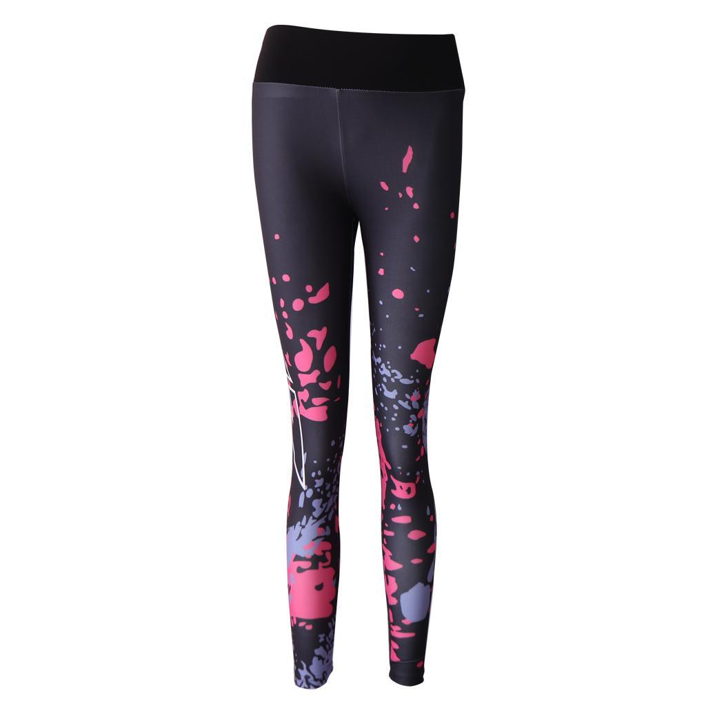 Print High Waist Full Length Women Yoga Leggings Dry Fit Running Gym Sport Pants