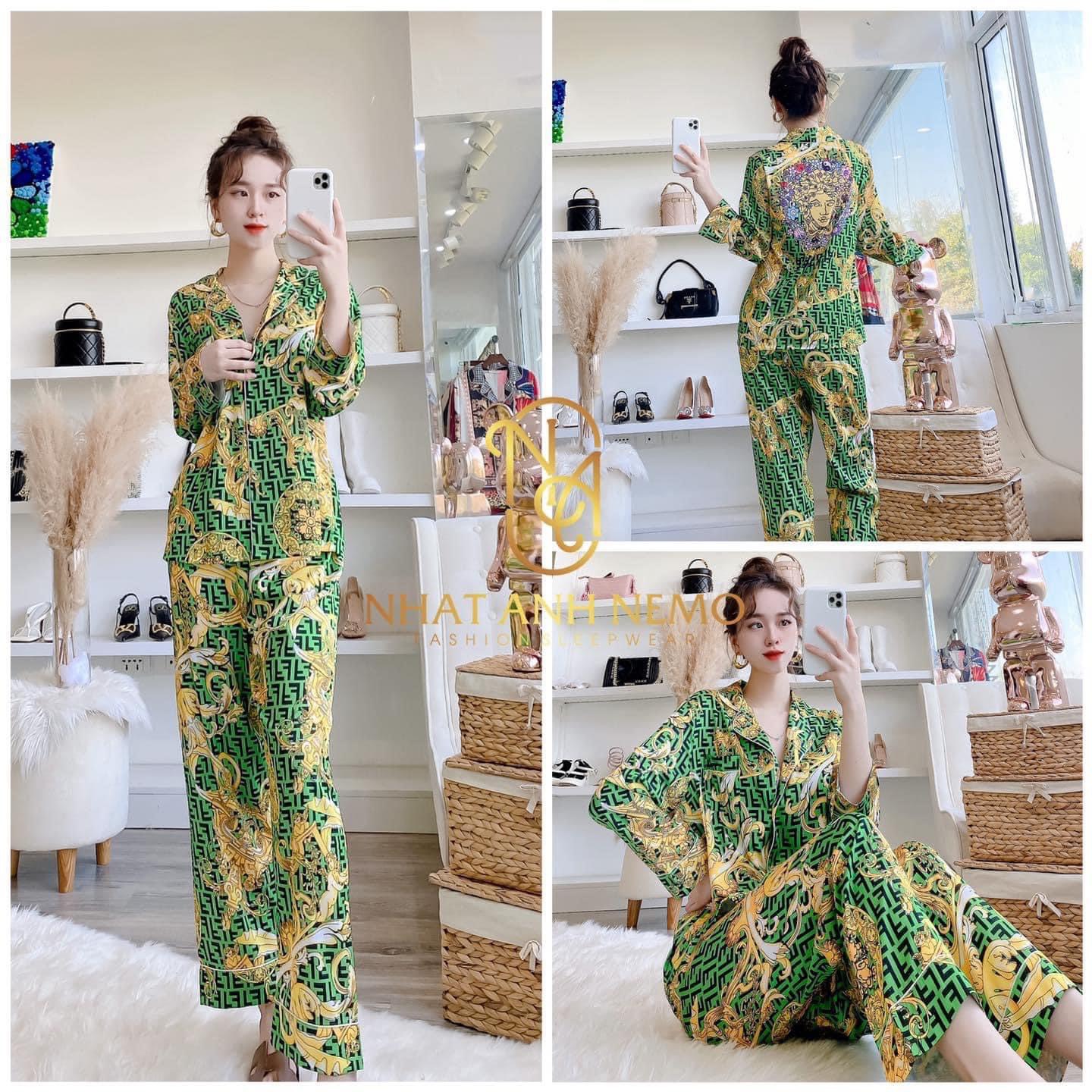 Bộ Mặc Nhà Pijama Lụa Qc Thiết Kế Sang Chảnh Mẫu Mới