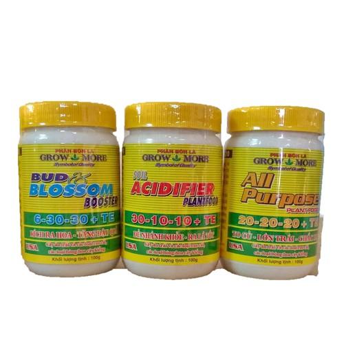 COMBO 3 PHÂN BÓN LÁ NPK GROW MORE 100GR SẢN XUẤT MỸ