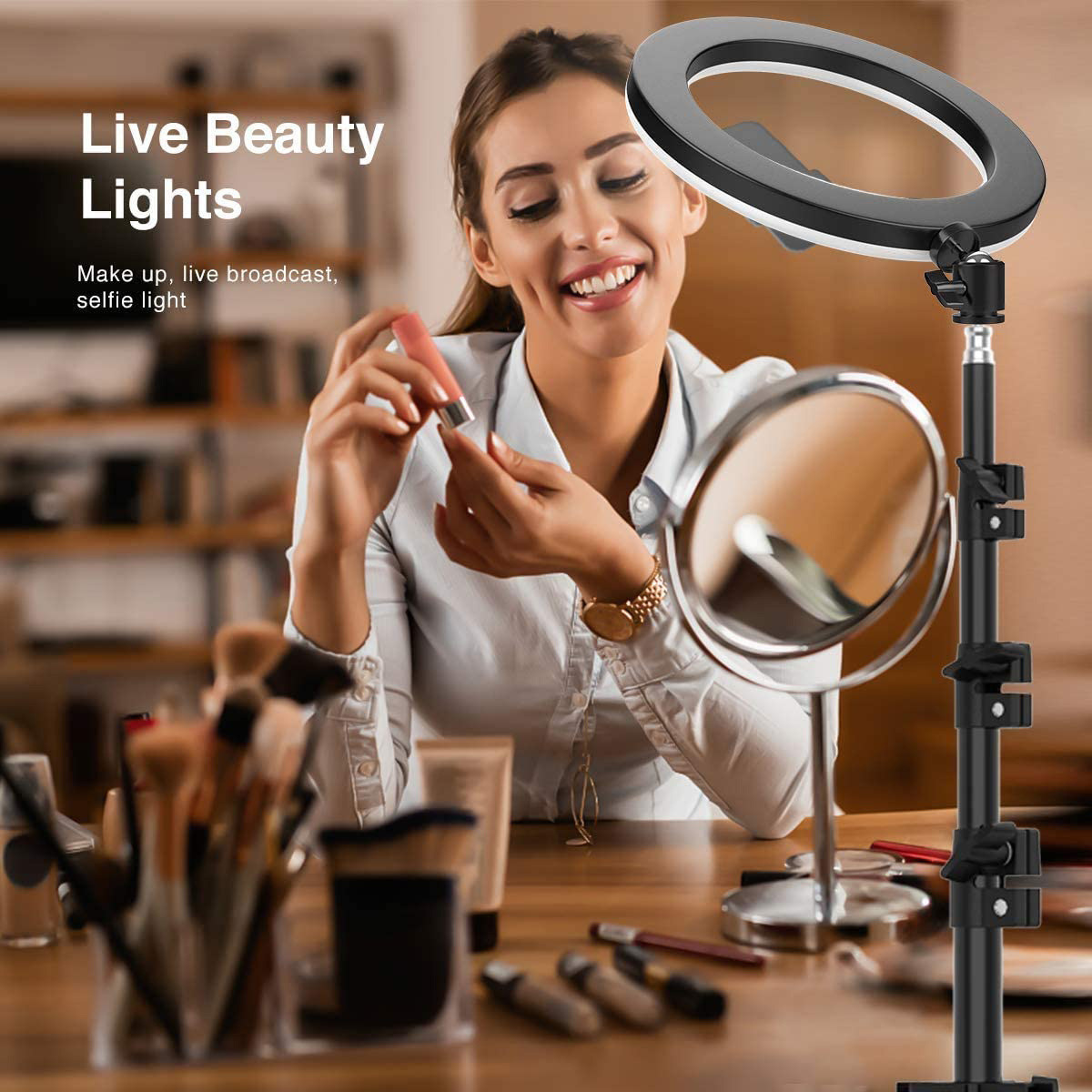 Full bộ đèn led hỗ trợ Livetream, Make Up, Tatoo, Studio 3 Chế Độ Sáng Điều khiển bằng Remote