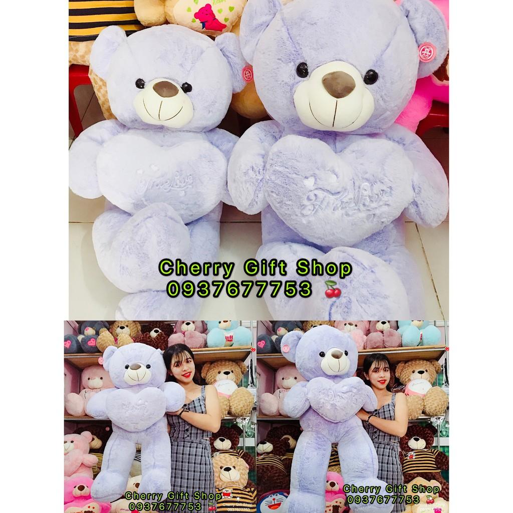 Gấu Bông Teddy Ôm Tim Cao Cấp Hàng Nhập 1m2 Ảnh Shop Chụp