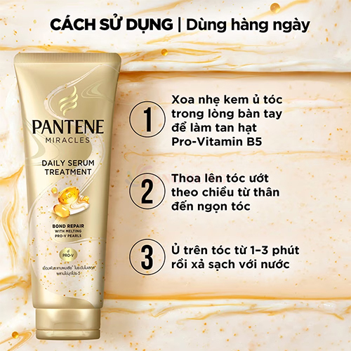 Kem xả tóc chuyên sâu Pantene Miracles Daily Serum Treatment (180ml) - Hàng chính hãng