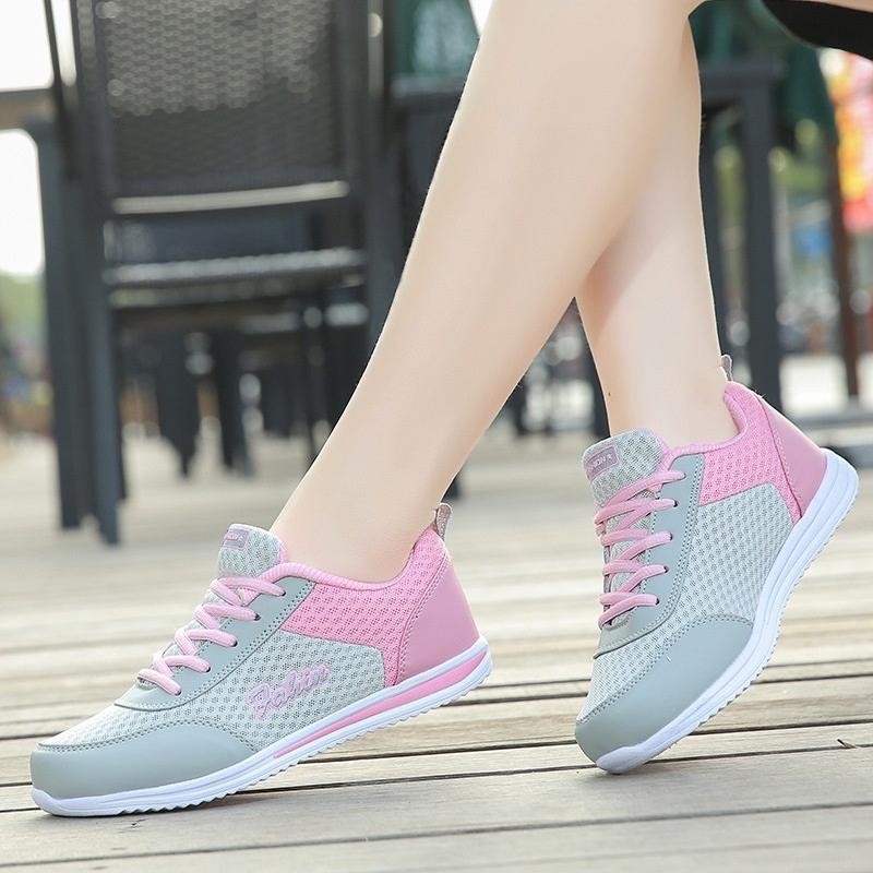 Giày Sneaker Thể Thao Nữ BAZAS BZ9968HX Xám Phối Hồng