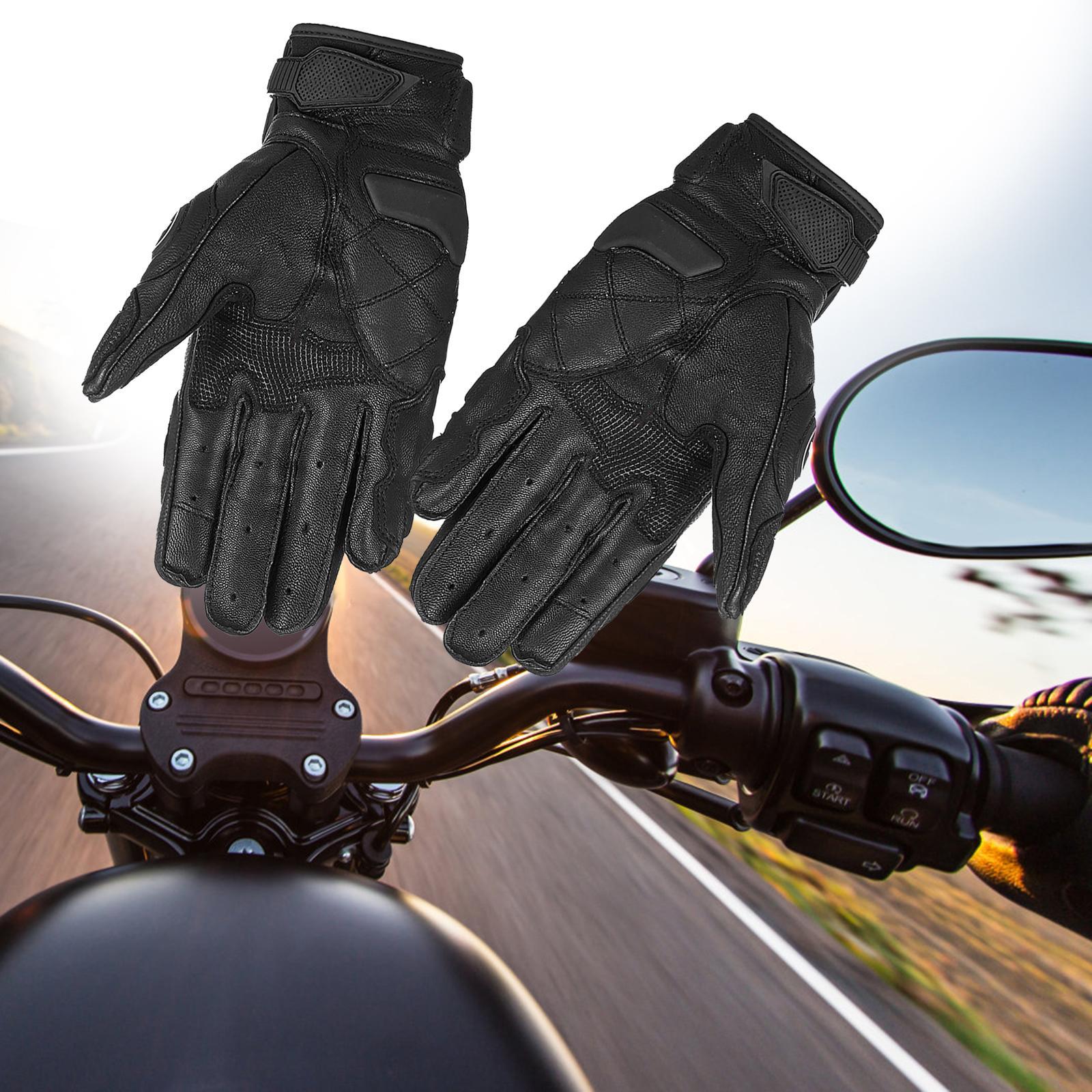 Premium PU Leather Motorcycle Gloves Touchscreen for Driving