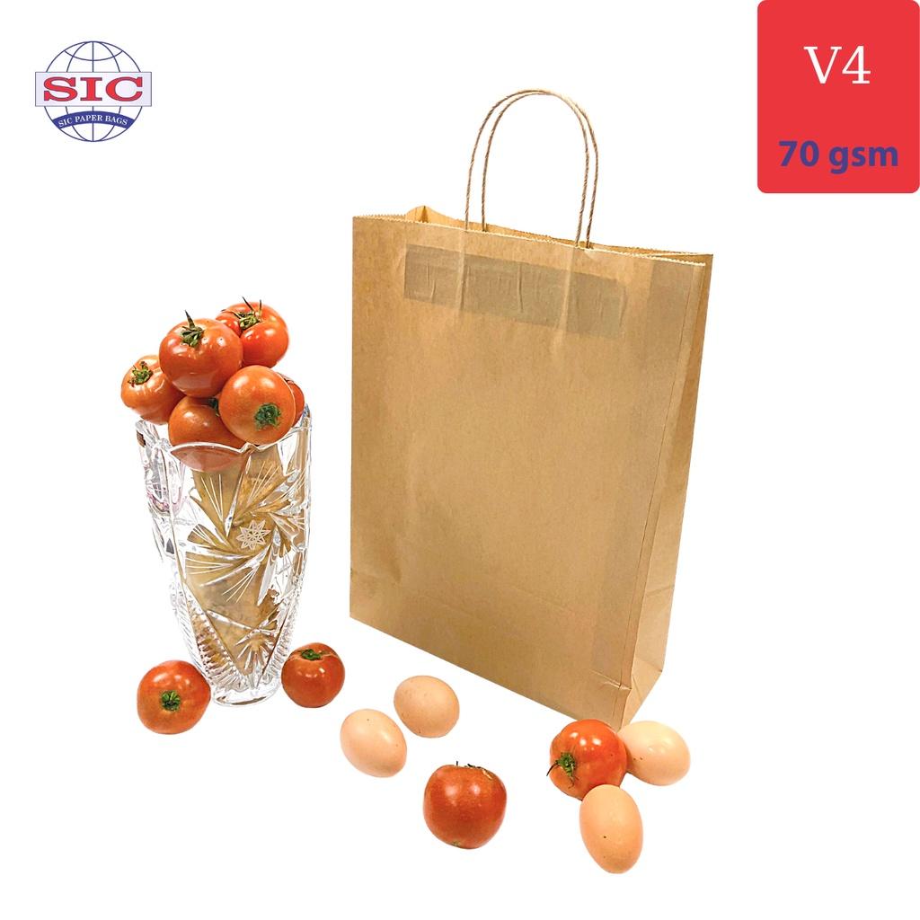 100 CHIẾC TÚI GIẤY KRAFT V4: 28x10x36 CÓ QUAI