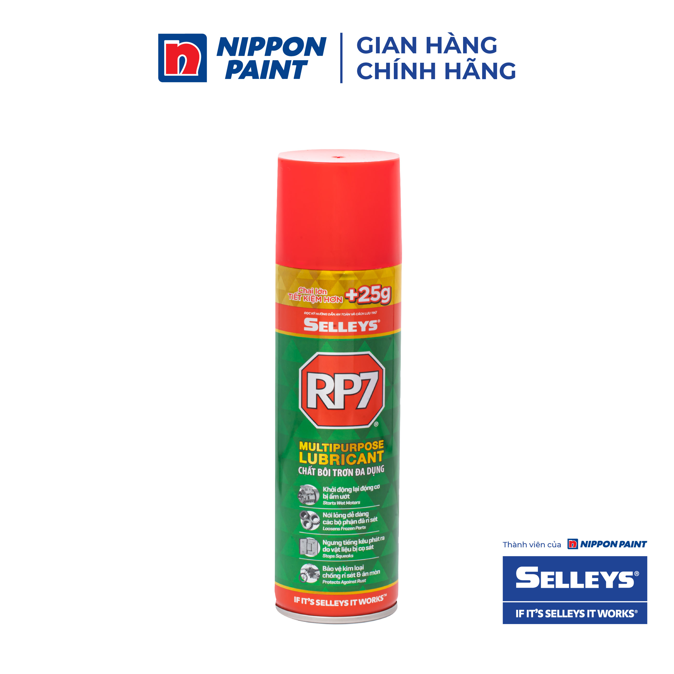 Chai Xịt Chống Rỉ Sét Và Bôi Trơn RP7- Hàng chính hãng SELLEYS - Trọng lượng 175g