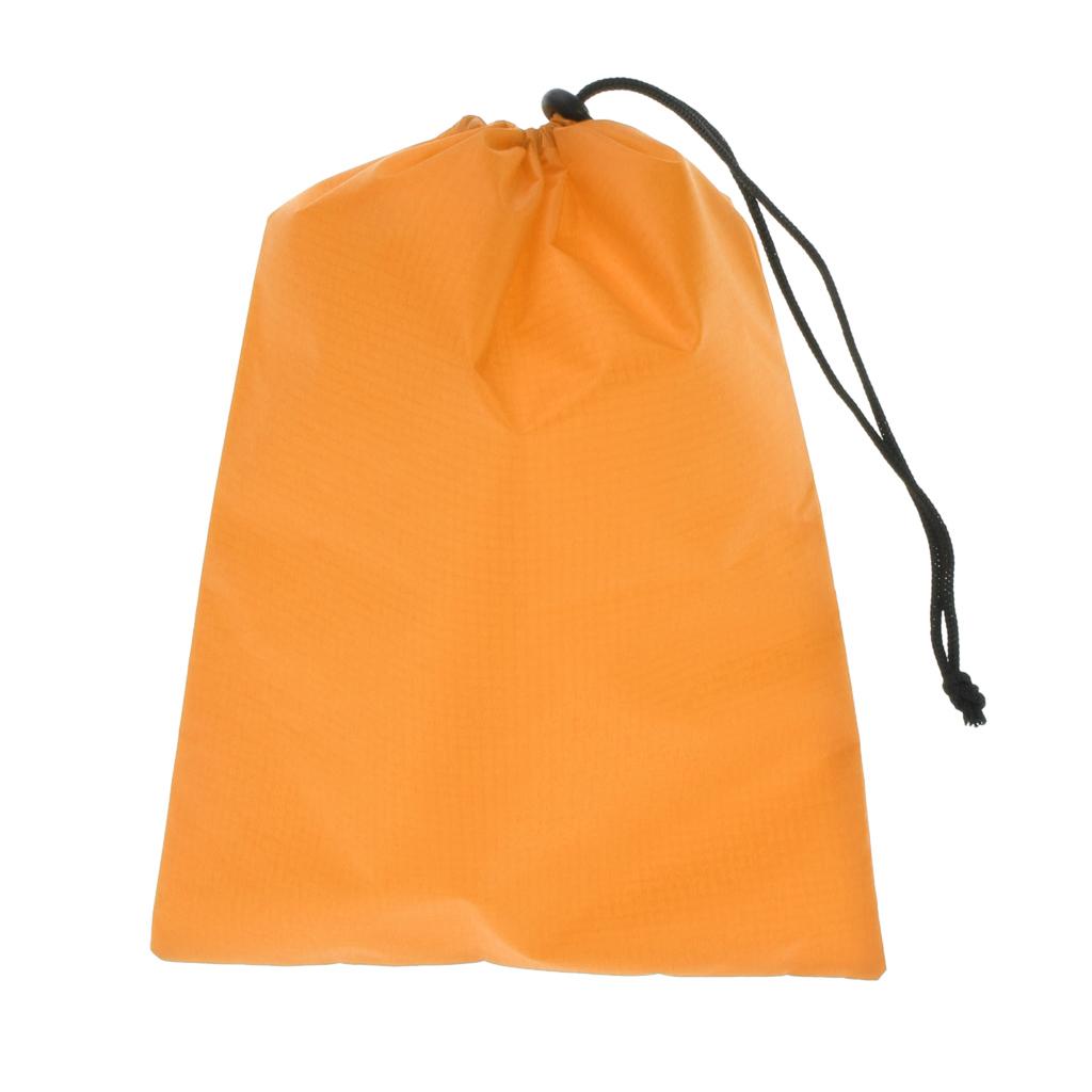 2xWaterproof Drawstring Storage Bag Stuff Bag for Clothes Shoes Orange