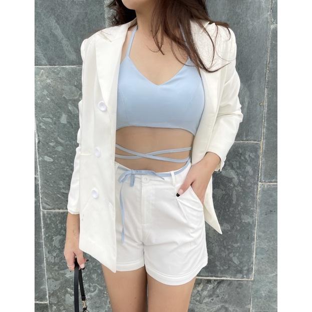 Áo bra dây có mút ngực nhiều kiểu thắt nơ trendy cá tính tips nhỏ cho quần bị rộng eo hay che khuyết điểm vòng eo