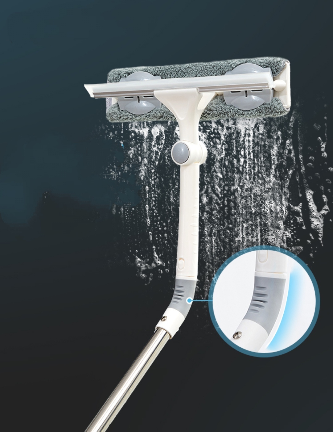 Cây Lau Kính Đa Năng Lau Tường.Chổi Lau Nhà 2 in 1 Thông Minh Cán Dài xoay 360 Độ