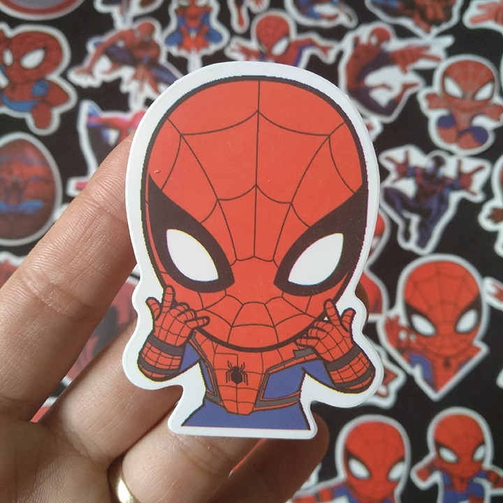 Bộ Sticker dán cao cấp chủ đề SPIDER MAN - NGƯỜI NHỆN - Dùng dán Xe, dán mũ bảo hiểm, dán Laptop...