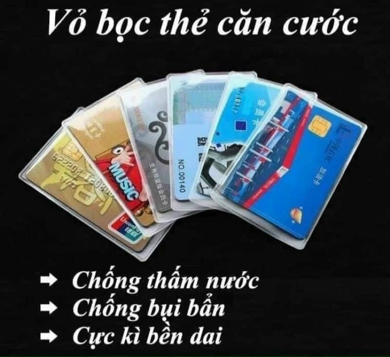 Combo túi đựng bảo vệ thẻ căn cước công dân, thẻ ATM, bằng lái xe, chống trầy xước, túi nhựa trong suốt, bao bọc thẻ đa năng