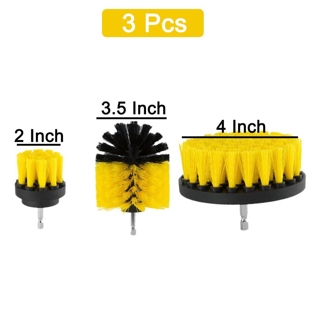 Electric Power Scrubber Drill Brush Kit Bathroom Tile Grout Drill Brush Plastic Round Nylon Carpet Glass Brushes Cleaning Tool