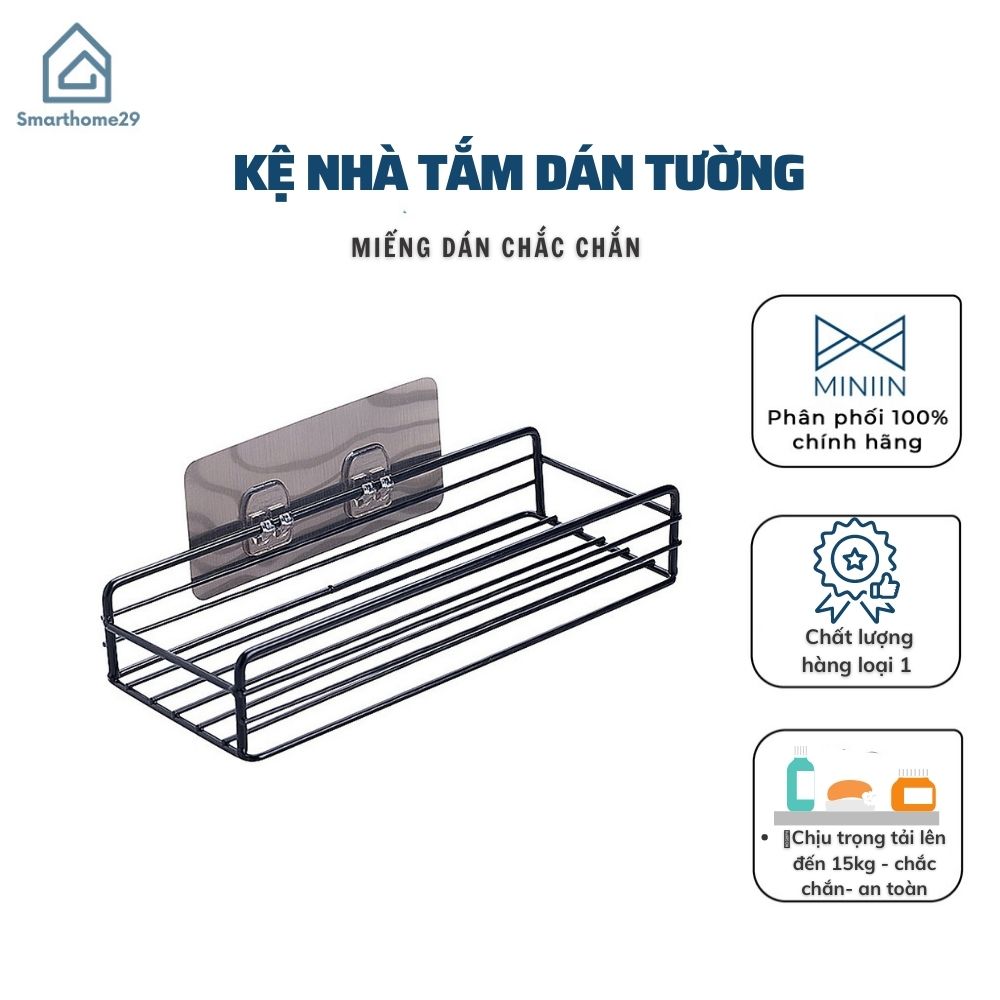 Giá Để Đồ Nhà Tắm Kim Loại Bền Đẹp - Kệ Đựng Đồ Đa Năng Hình Chữ Nhật Không Cần Khoan Tường - Hàng Chính Hãng MINIIN