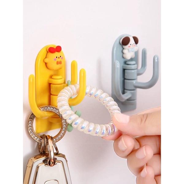 Móc treo đồ dán tường 3 nhánh đính charm hoạ tiết HOẠT HÌNH dễ thương treo đồ đa năng tiện lợi cho phòng ngủ, nhà cửa