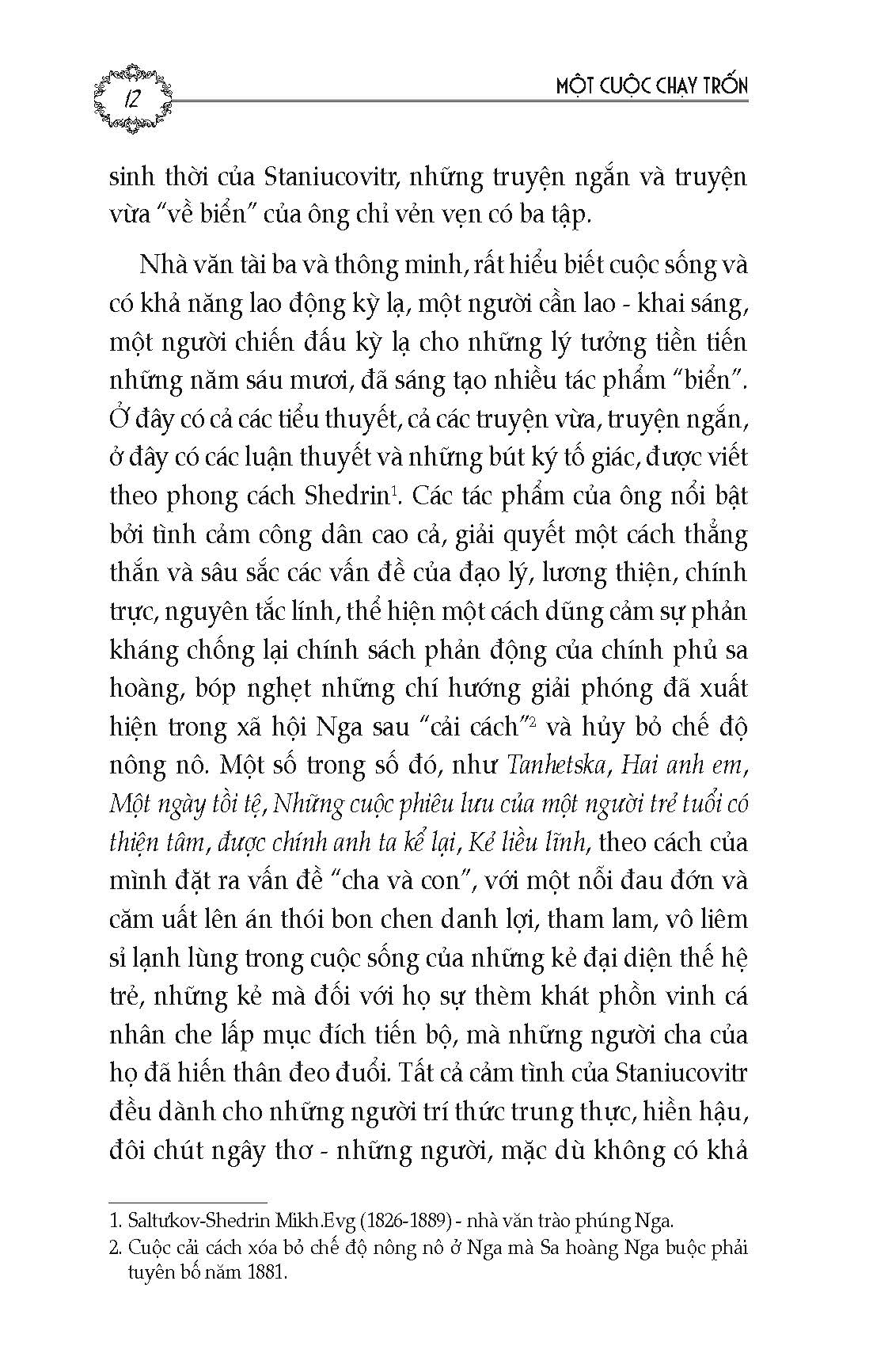 Một Cuộc Chạy Trốn - Tuyển tập truyện ngắn Nga - Tác giả Constantin Staniukovic; Thúy Toàn tuyển dịch