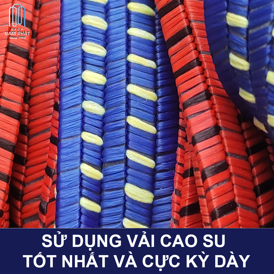 Dây ràng dẹp, dây su dẹp, dây chun chằn hàng 2 đầu móc loại tốt cực dày 1m6