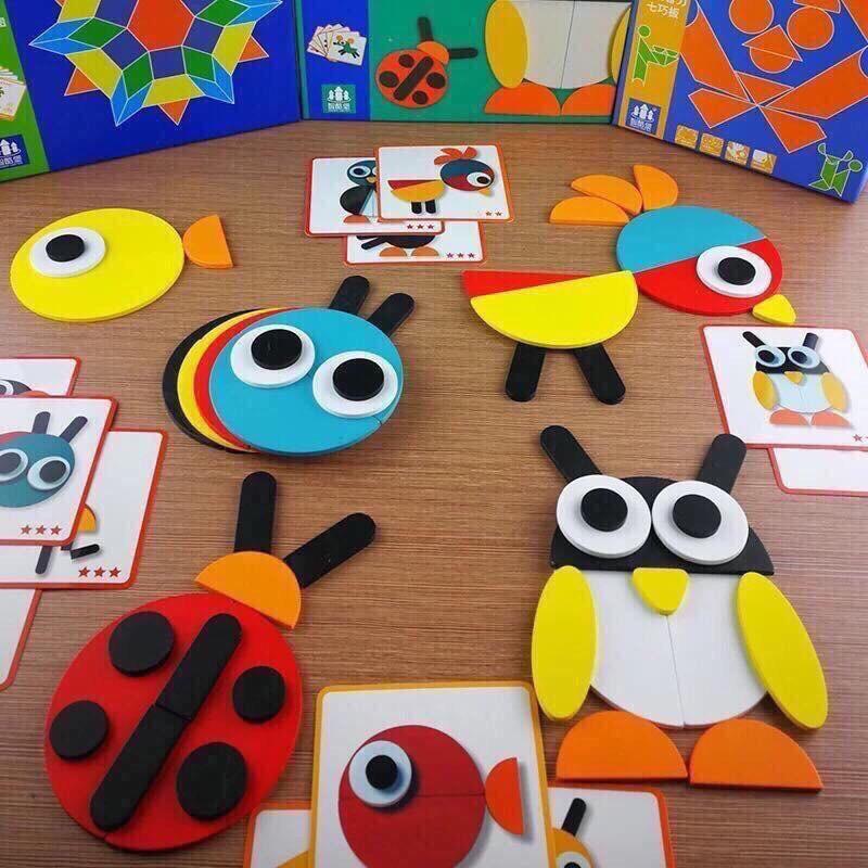 Bộ ghép tranh gỗ tư duy sáng tạo 3D giáo dụ Montessori