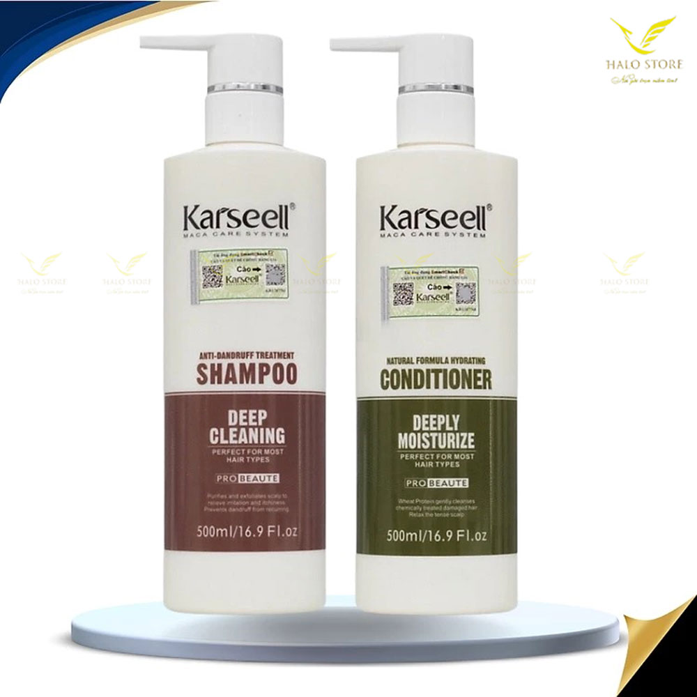 [+Tặng mũ trùm] Bộ dầu gội xả Karseell Maca chuyên nghiệp Salon ngăn ngừa gàu 500ml