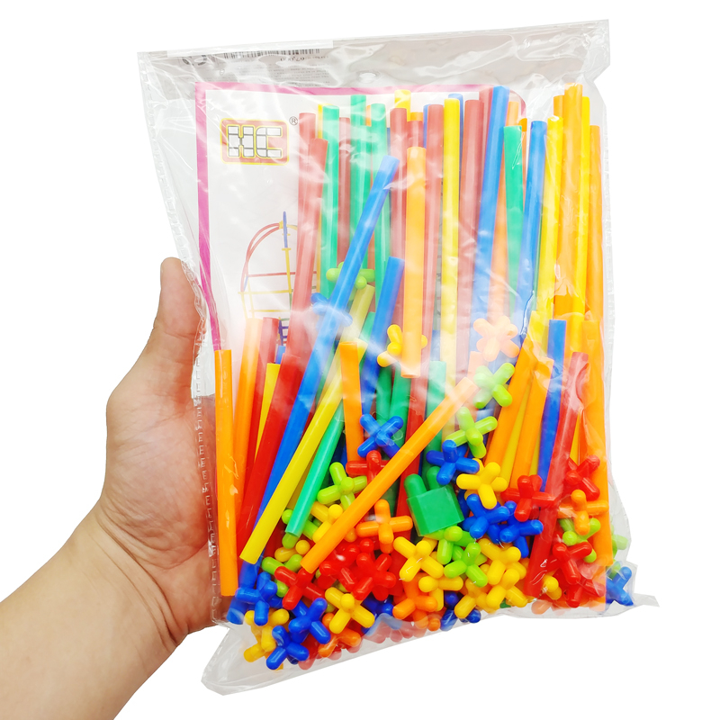 Đồ Chơi Phát Triển Trí Tuệ Sáng Tạo Lắp Ghép Ống Hút Không Gian 4D