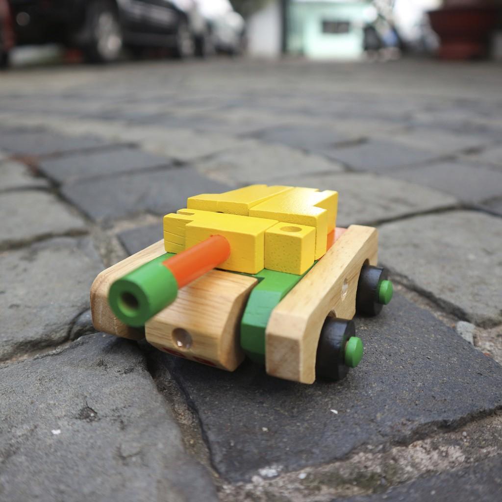 Đồ chơi gỗ Xe tăng biến hình | Winwintoys 66322 | Phát triển sự sáng tạo và tư duy | Đạt tiêu chuẩn CE và TCVN