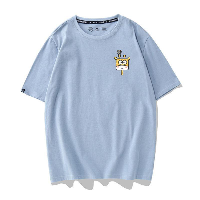 Áo Thun Nữ Tay Ngắn Icon Họa Tiết Hươu Cao Cổ  Hàn Quốc - Unisex - Cotton - Mã AT026