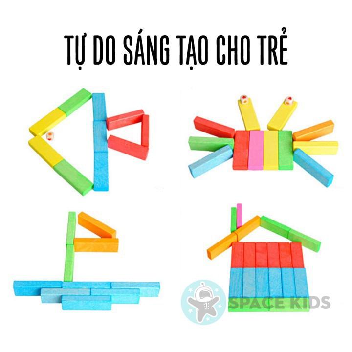 Đồ chơi rút gỗ cho bé 48 chi tiết kèm xúc xắc nhiều màu sắc cho bé vui chơi