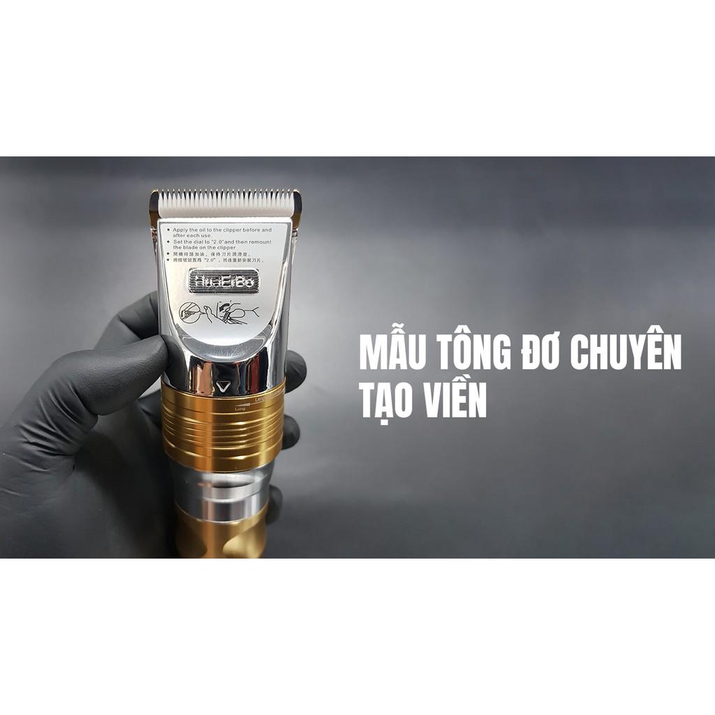 Tông Đơ Cắt Tóc 2 Pin HUERBO F10 Cao Cấp MÁY CHẠY ÊM Kèm Bộ Kéo Cắt Tỉa - Tăng Đơ Hớt Tóc Người Lớn, Trẻ Em