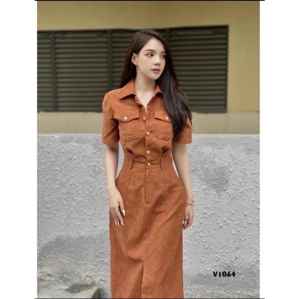 ĐẦM NỮ VÁY NỮ KIỂU DÁNG SƠ MI CHẤT TĂM XẺ CHƯỚC
