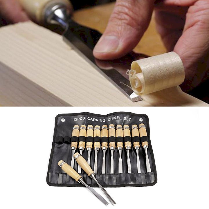 Bộ 12 mũi dao đục, khắc gỗ các loại chuyên dụng dài 200mm