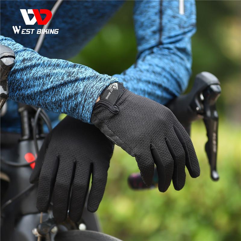 WEST BIKING Găng Tay Xe Đạp Mùa Hè Chống Sốc Làm Dày Miếng Lót Ngón Găng Tay Xe Đạp Cho Thể Thao Đi Bộ Đường Dài MTB Xe Máy Xe Đạp Găng Tay Color: 218 Black Size: XL